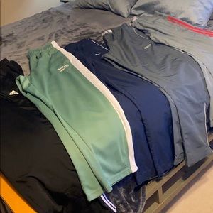Windbreaker/workout pants (various brands)
